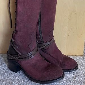 Free Bird Burgundy Suede Coal Boot Size 7